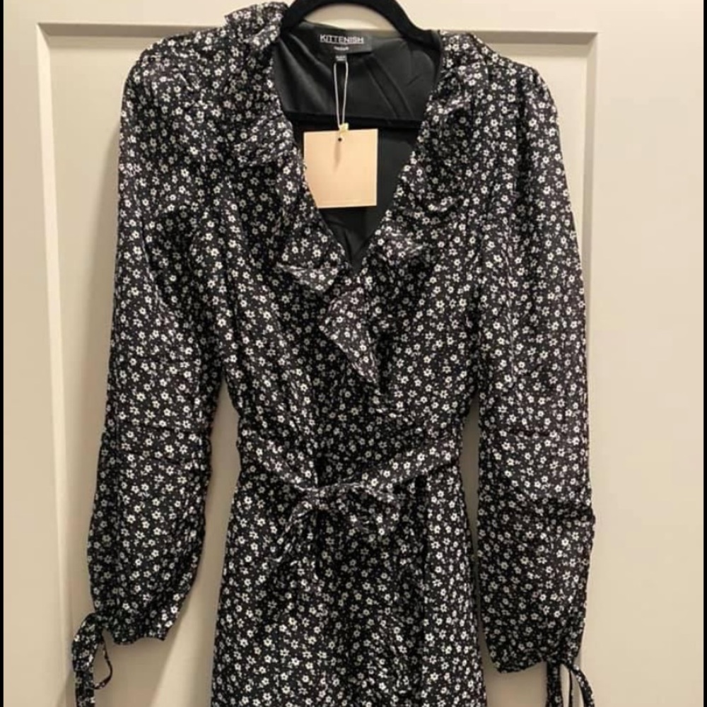 Kittenish Ruffle Floral Dress
